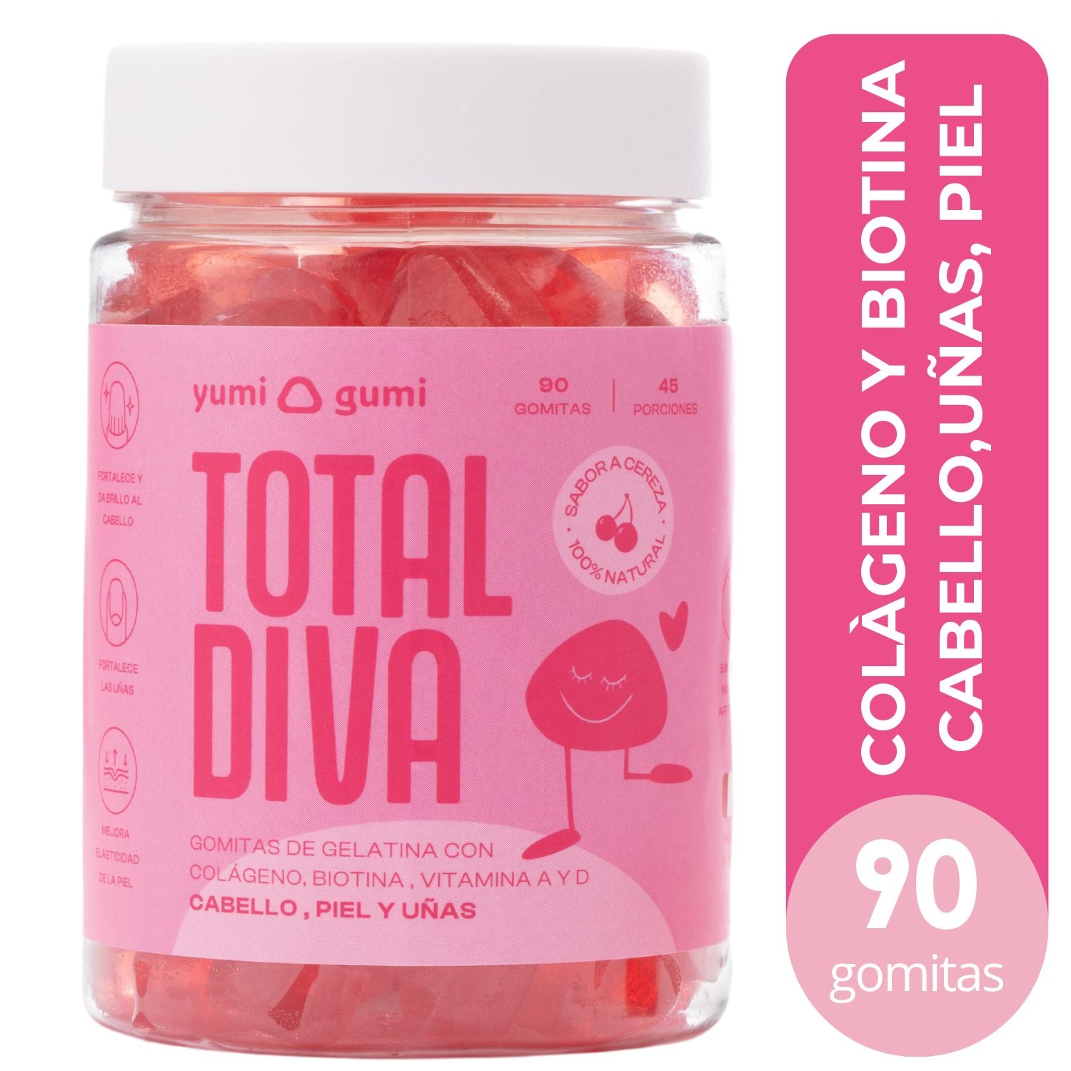 Total Diva (90 UND) | Gomitas sabor cereza
