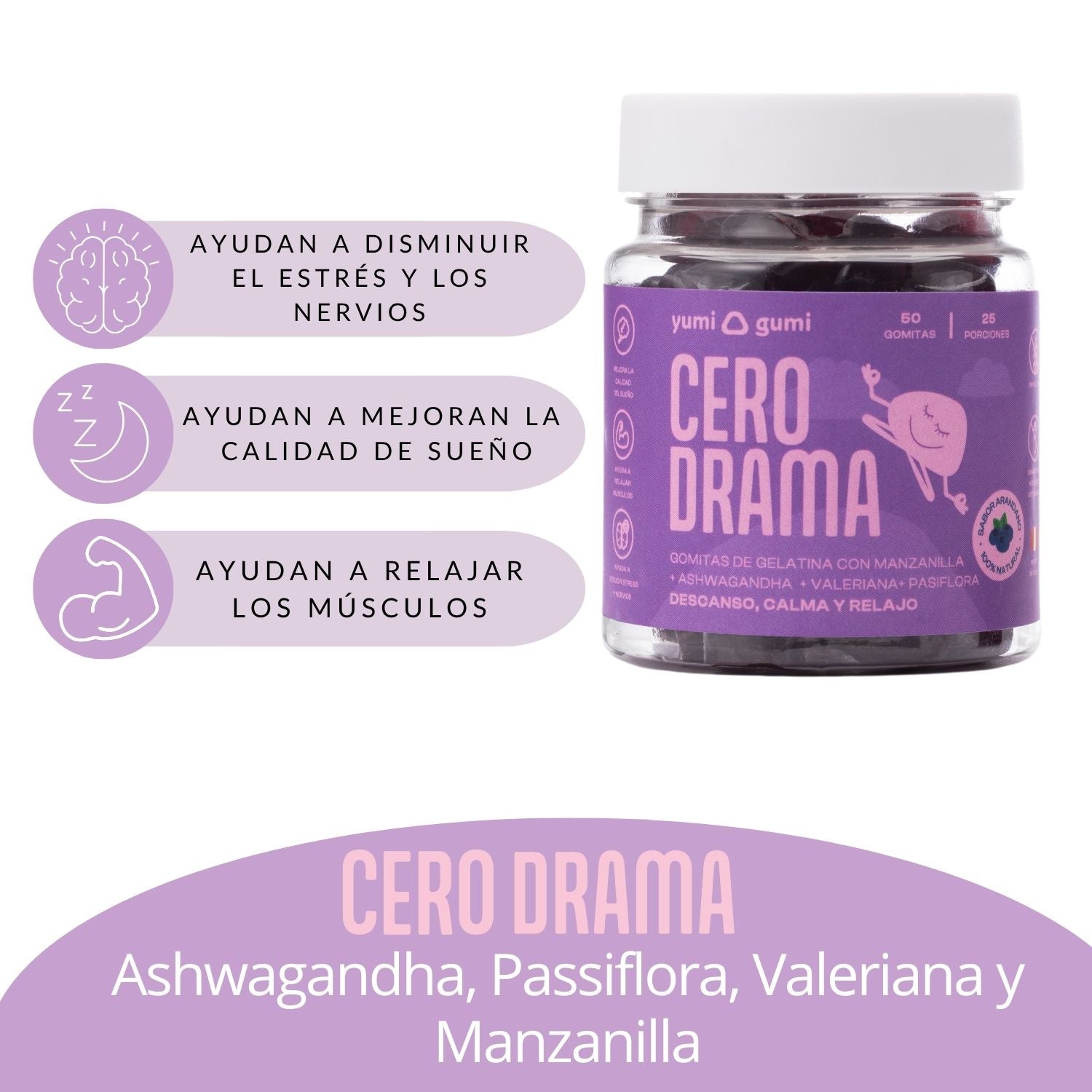 Cero Drama (50 und)| Gomitas sabor arándano
