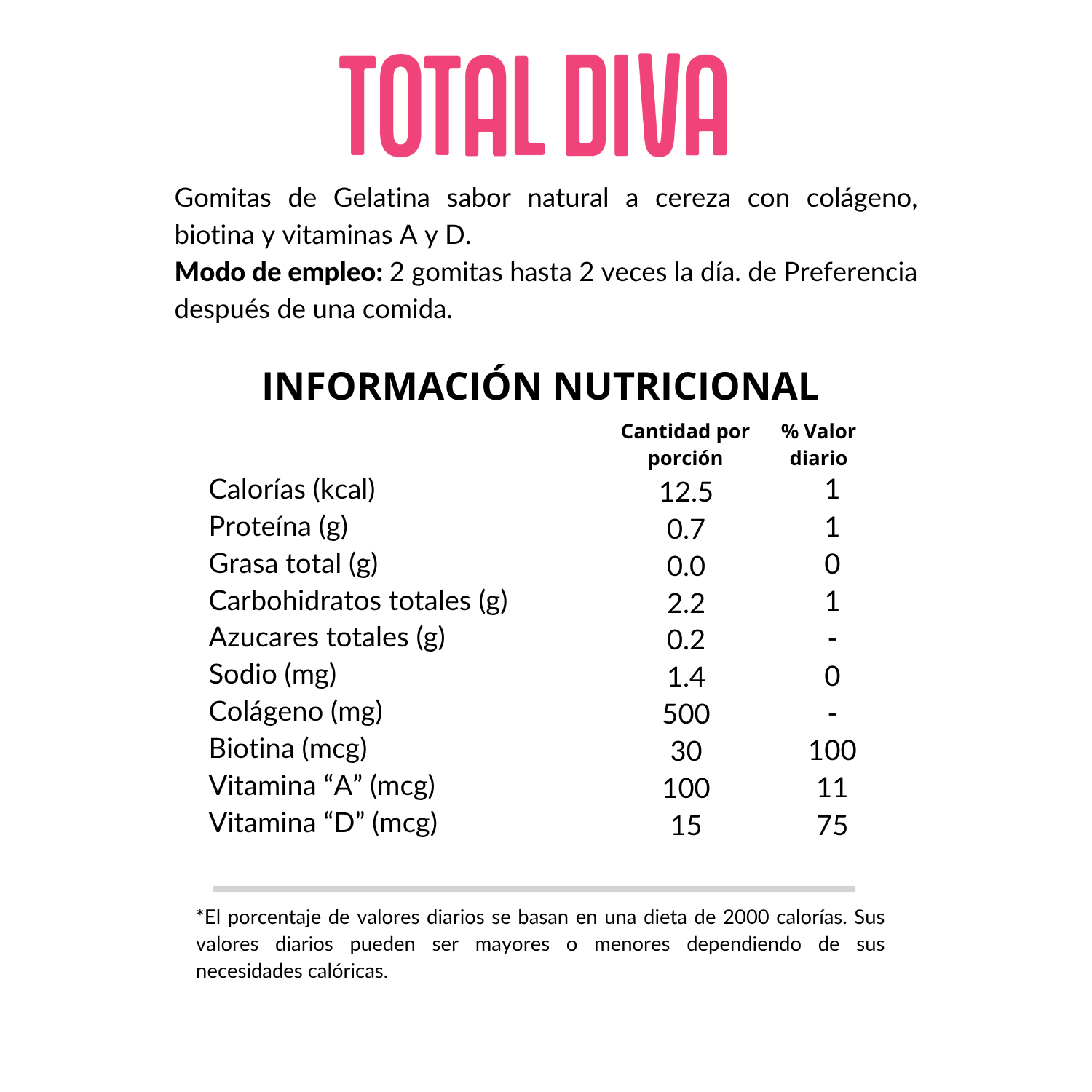 Total Diva (50 UND) | Gomitas sabor cereza