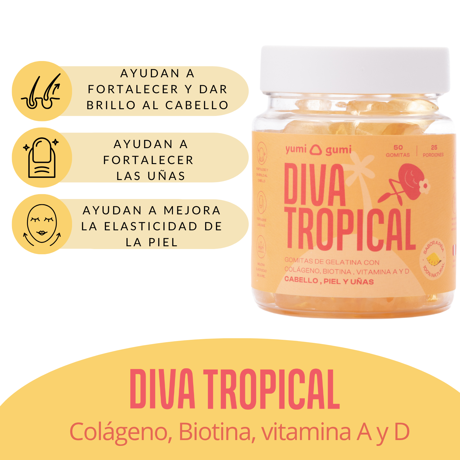 Diva Tropical (50 und) | Gomitas sabor piña