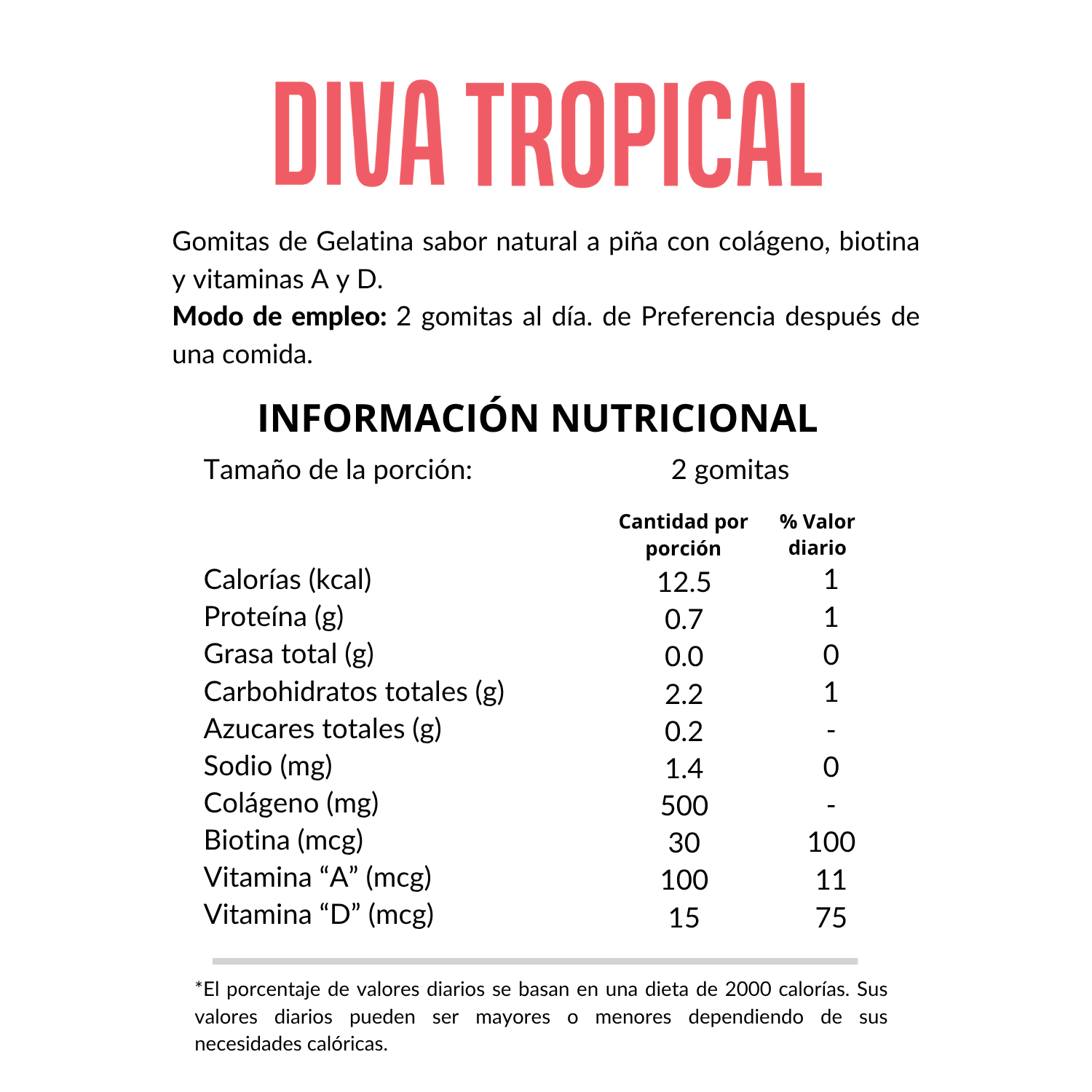 Diva Tropical (50 und) | Gomitas sabor piña