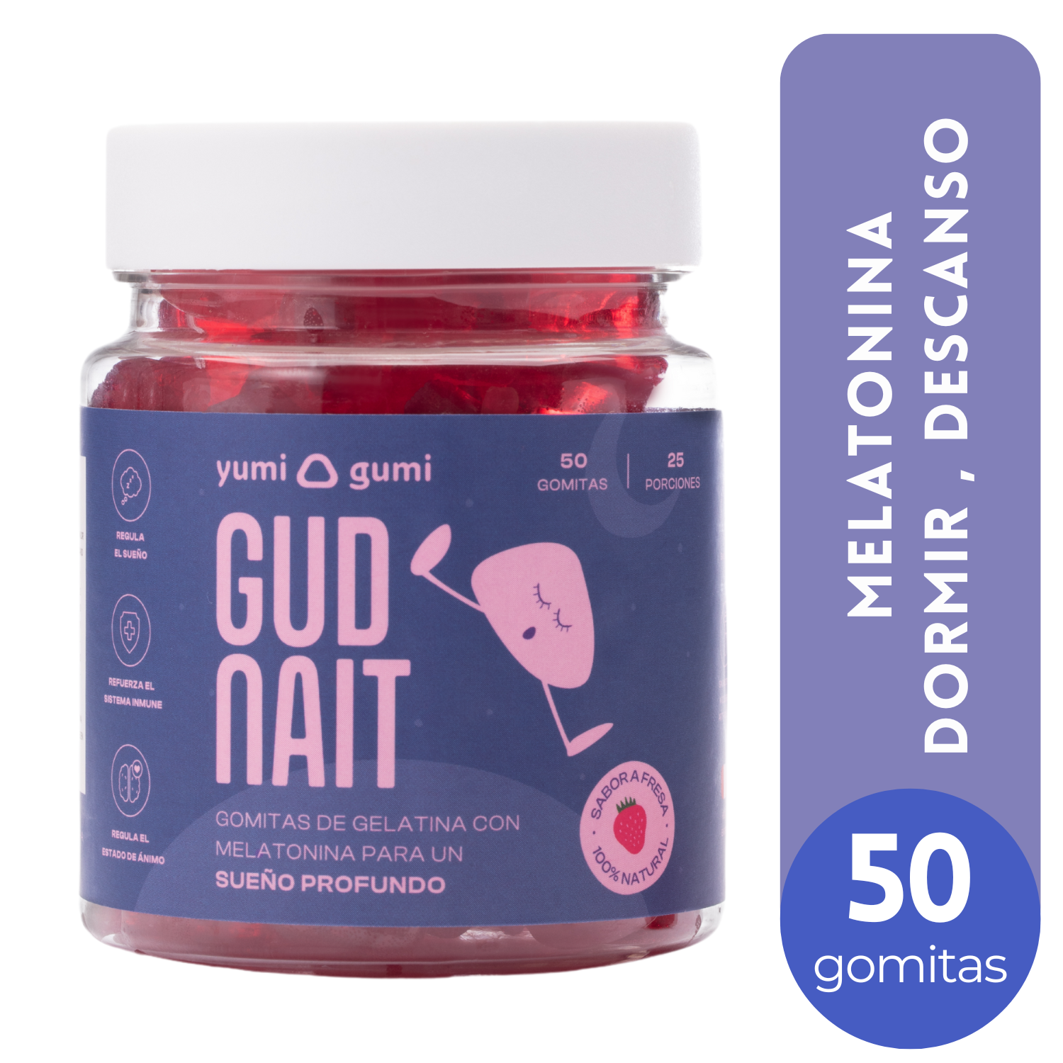 Gud Nait (50 UND) | Gomitas sabor fresa