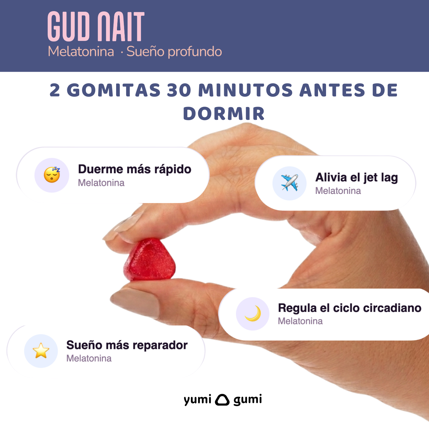 Gud Nait (90 UND) | Gomitas sabor fresa