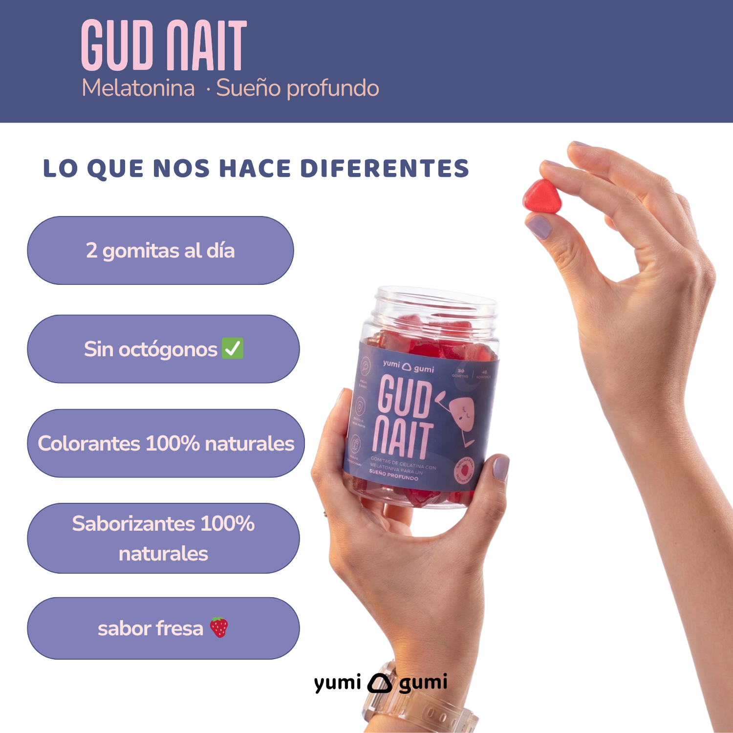 Gud Nait (90 UND) | Gomitas sabor fresa