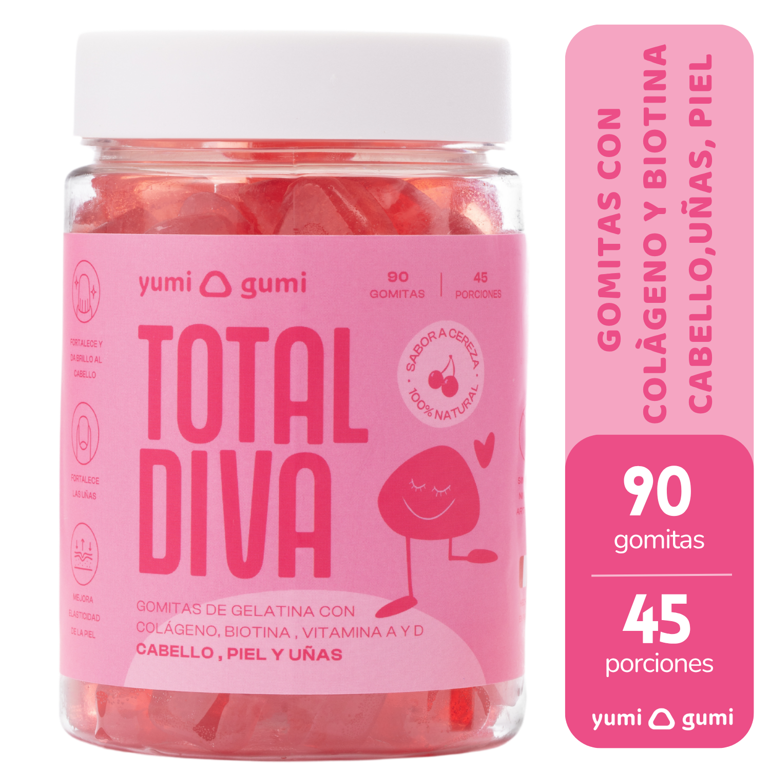 Total Diva (90 UND) | Gomitas sabor cereza