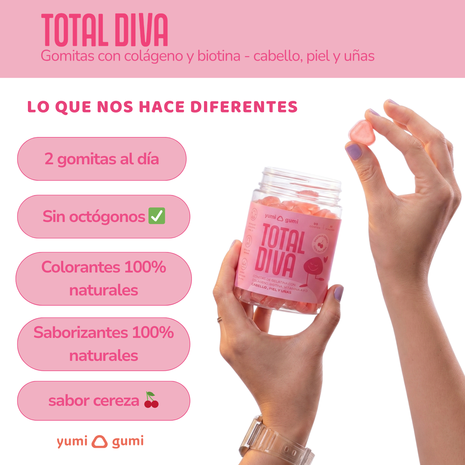 Total Diva (90 UND) | Gomitas sabor cereza