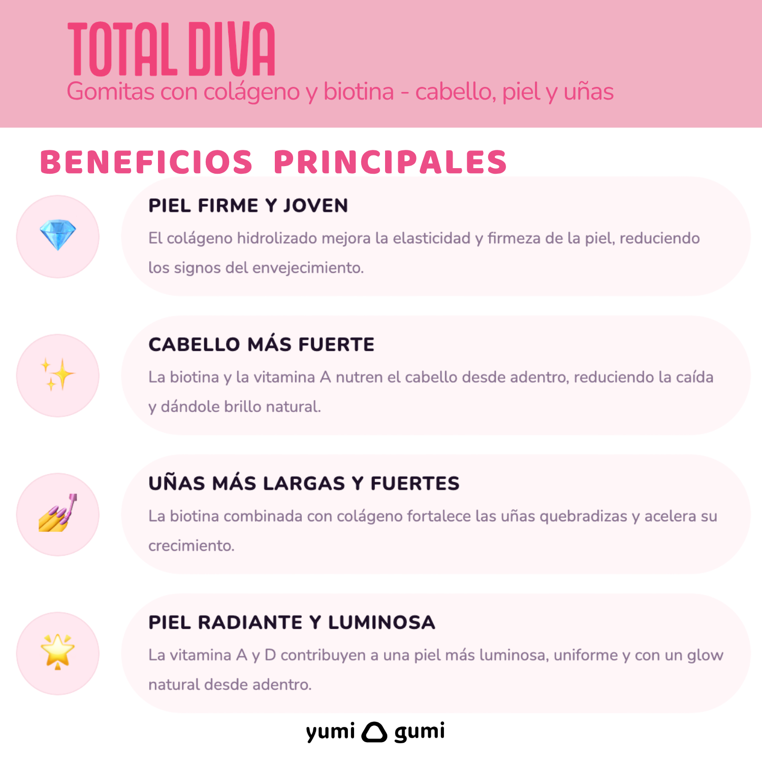 Total Diva (90 UND) | Gomitas sabor cereza