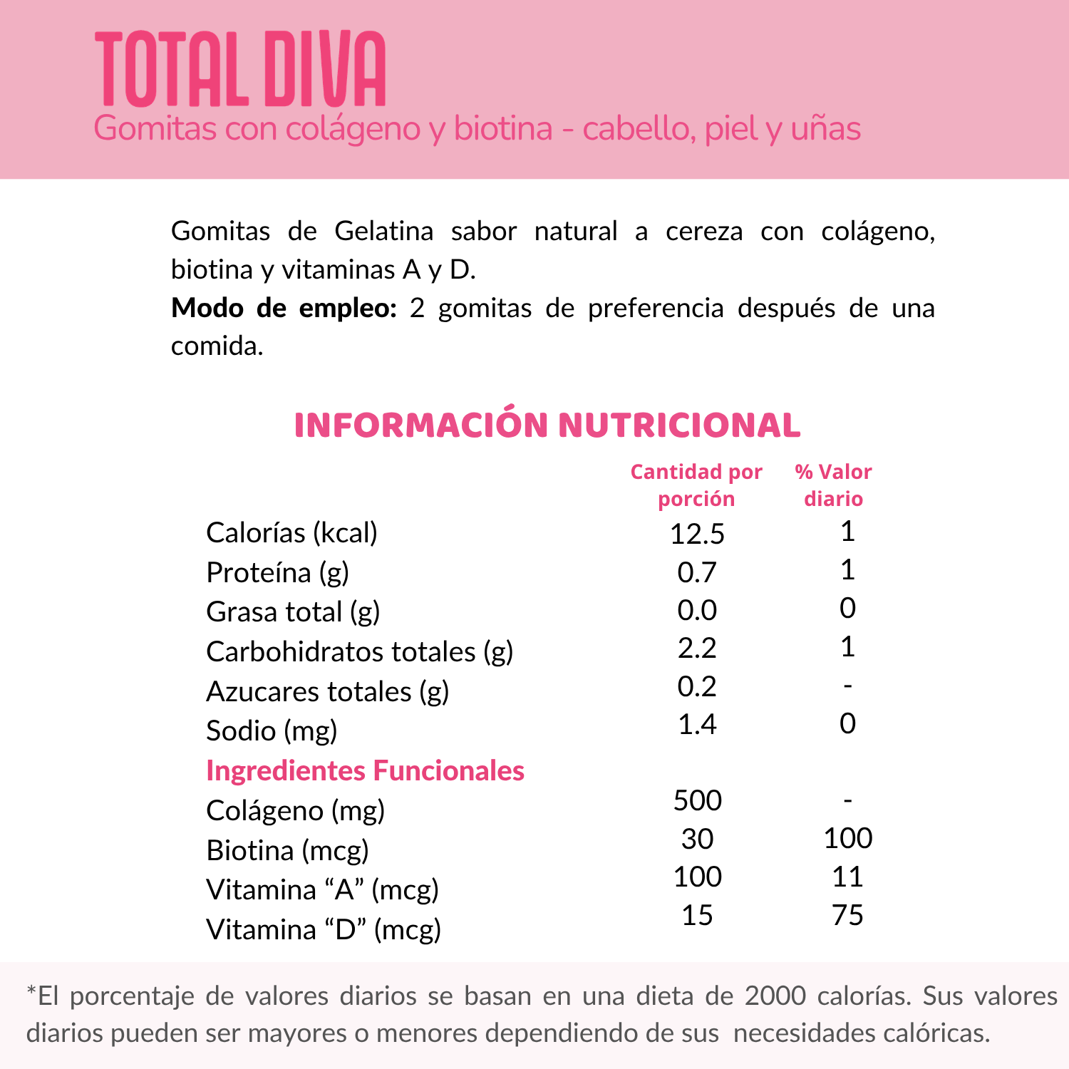 Total Diva (90 UND) | Gomitas sabor cereza