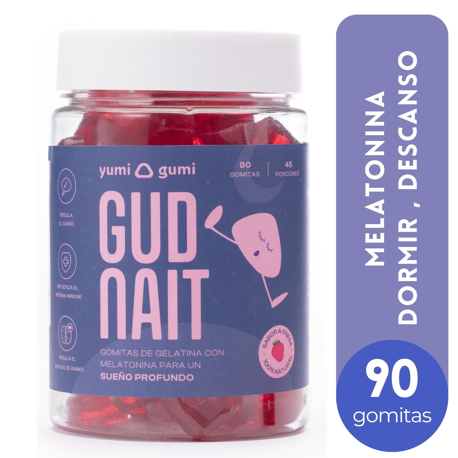 Gud Nait (90 UND) | Gomitas sabor fresa