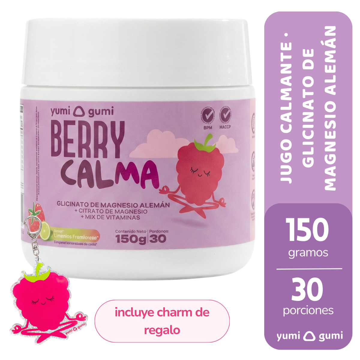 Berry Calma | Bebida de Magnesio para Dormir (Sin Melatonina) — Sabor Limonada de Frambuesa
