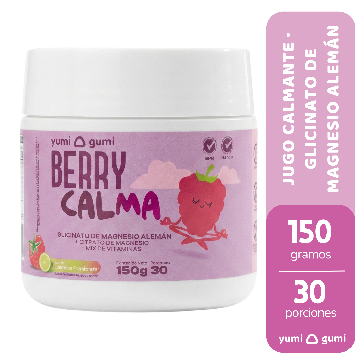 Berry Calma | Bebida en Polvo con Glicinato de Magenesio Sabor Limonada de Frambuesa